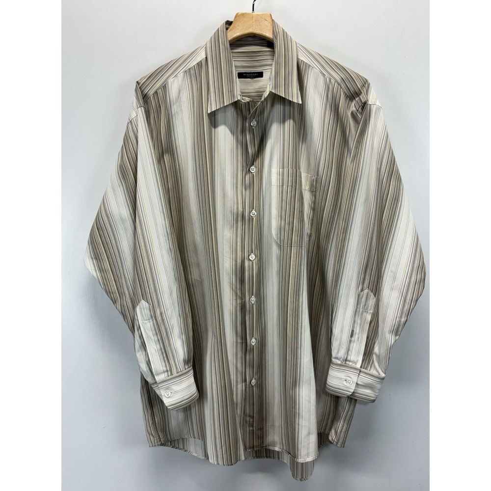 VINTAGE Burberry London Men's XL Shirt Striped Button Down Made In USA Neutral